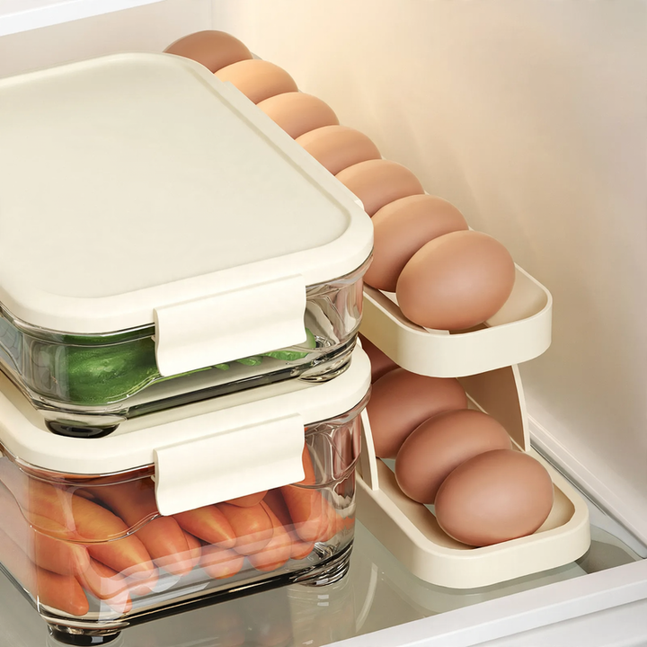 Egg box for refrigerator with rolling mechanism