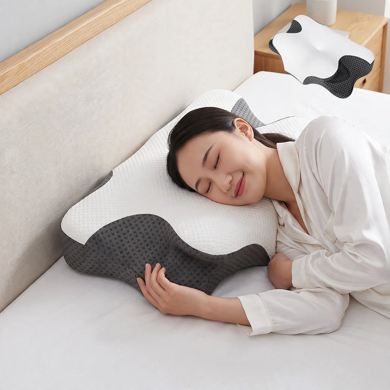 Butterfly shape neck support pillow made of memory foam