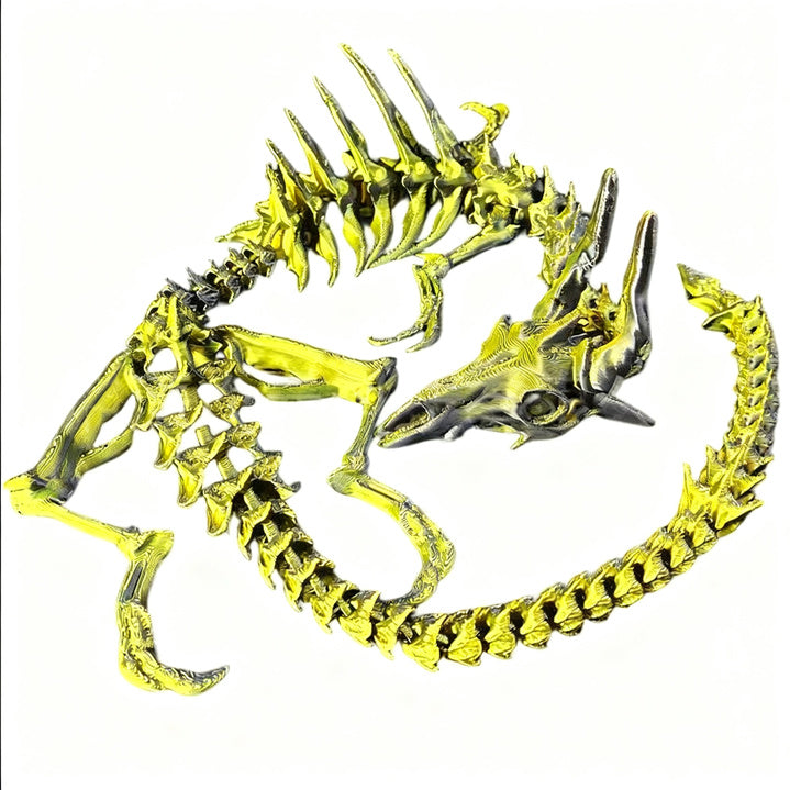 3D-printed dragon skull, resin finish