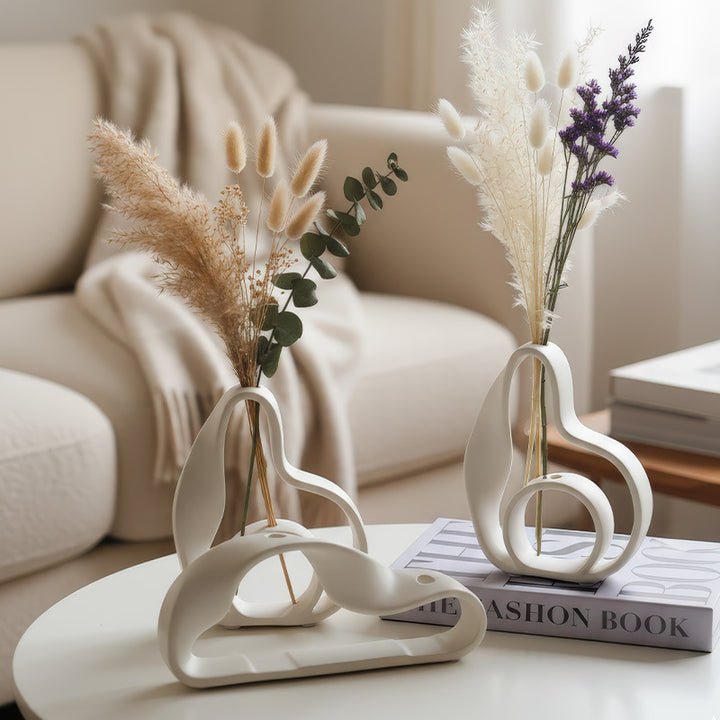 Geometric Ceramic Vase, Nordic Design