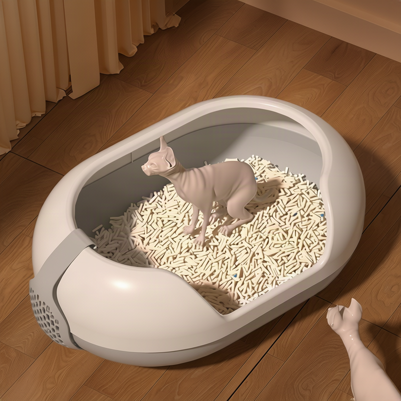 Half-open cat litter box, 35 cm wide
