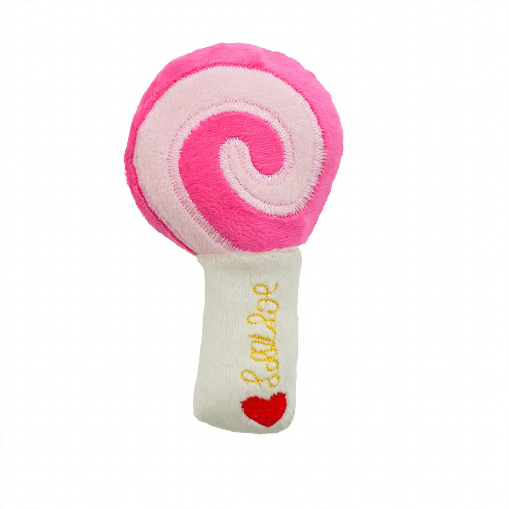 Plush lollipop toy for cats with sound