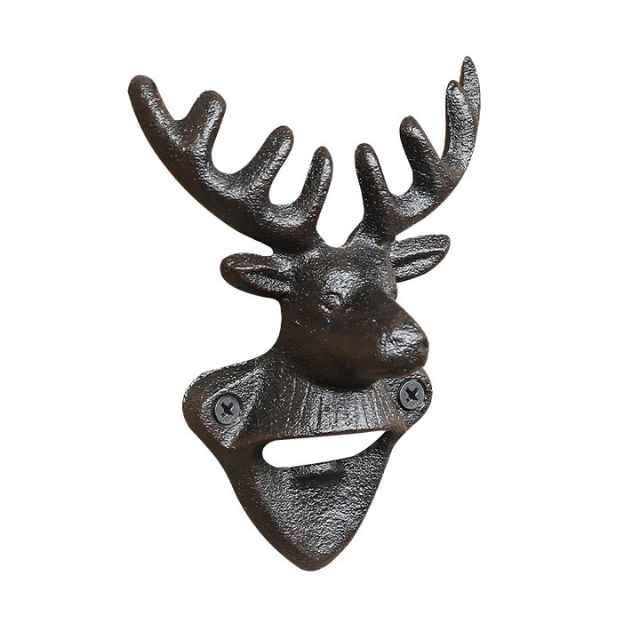 Wall bottle opener, iron, animal head design