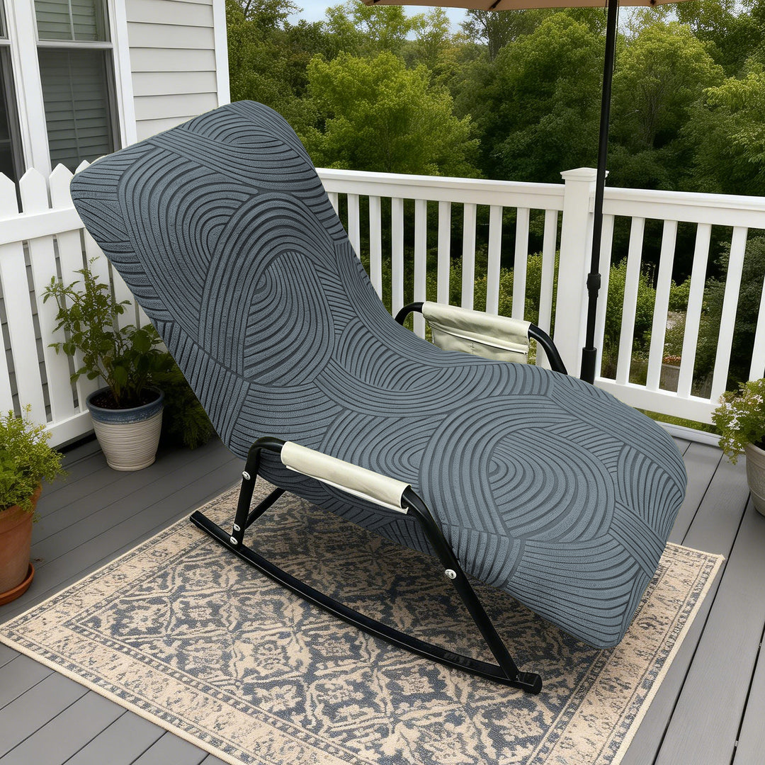 Elastic lounge chair cover, solid color, single seat