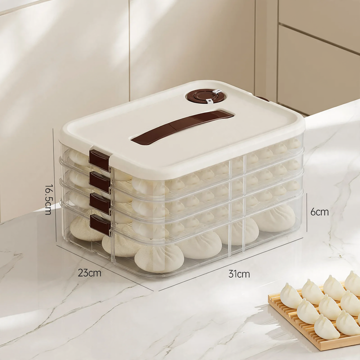 Plastic storage box for dumplings