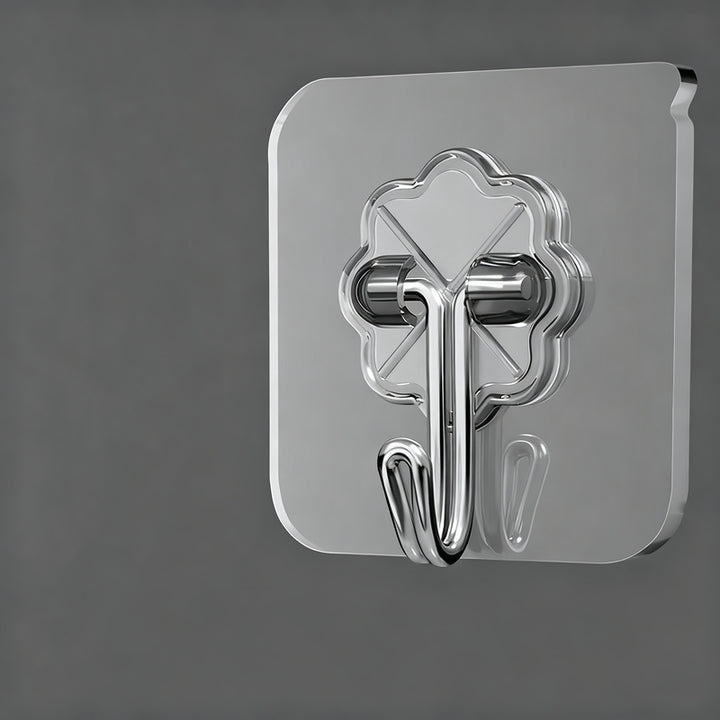 Transparent adhesive hooks made of PVC, load-bearing