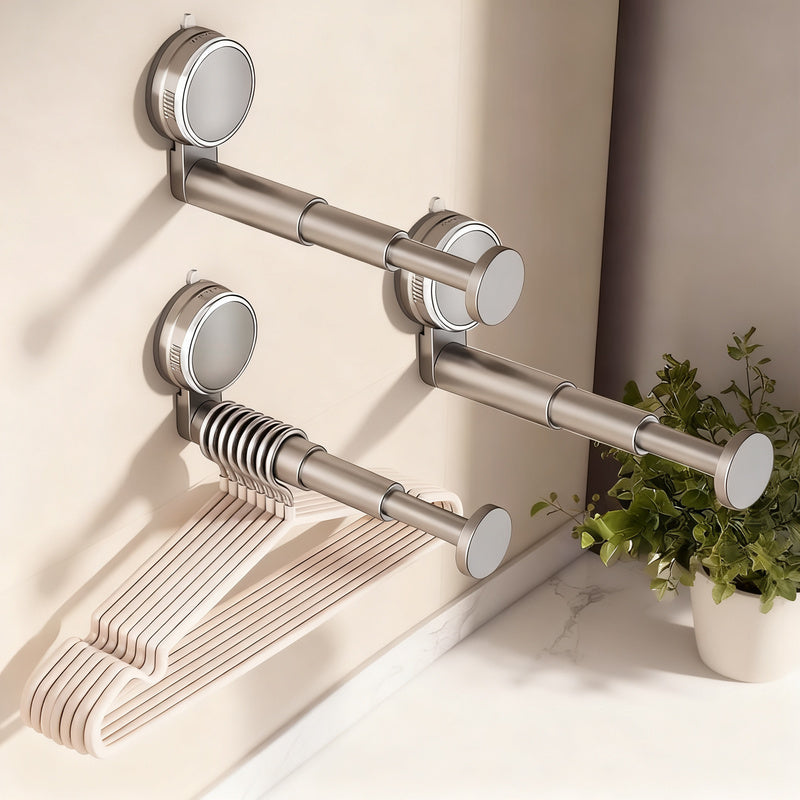 Suction cup drying rack, expandable, no drilling