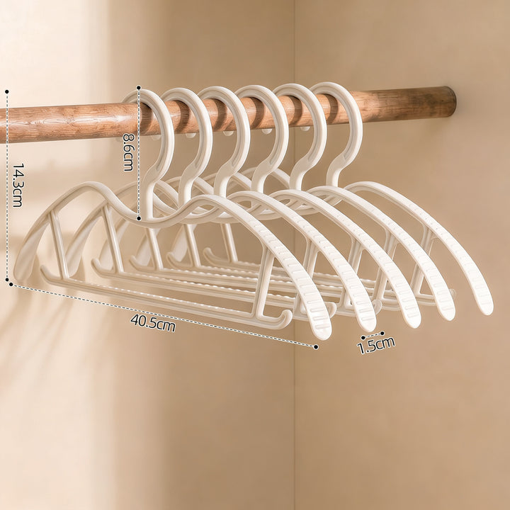 Plastic hanger with short neck, non-slip