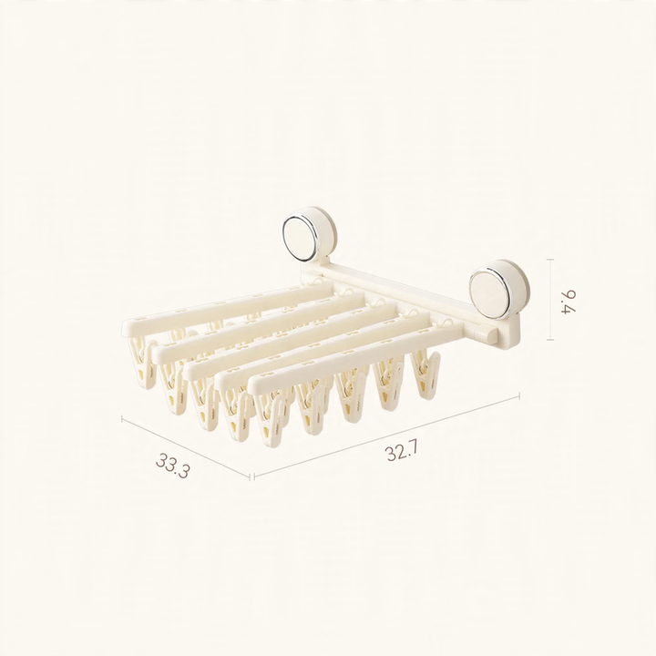 Clothes drying rack with suction cup, foldable, model YM.7002