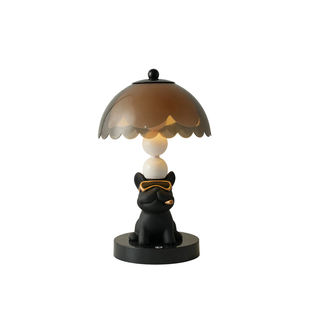 Night light bulldog, black, ABS plastic