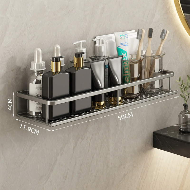 Wall shelf made of space aluminum, hole-free