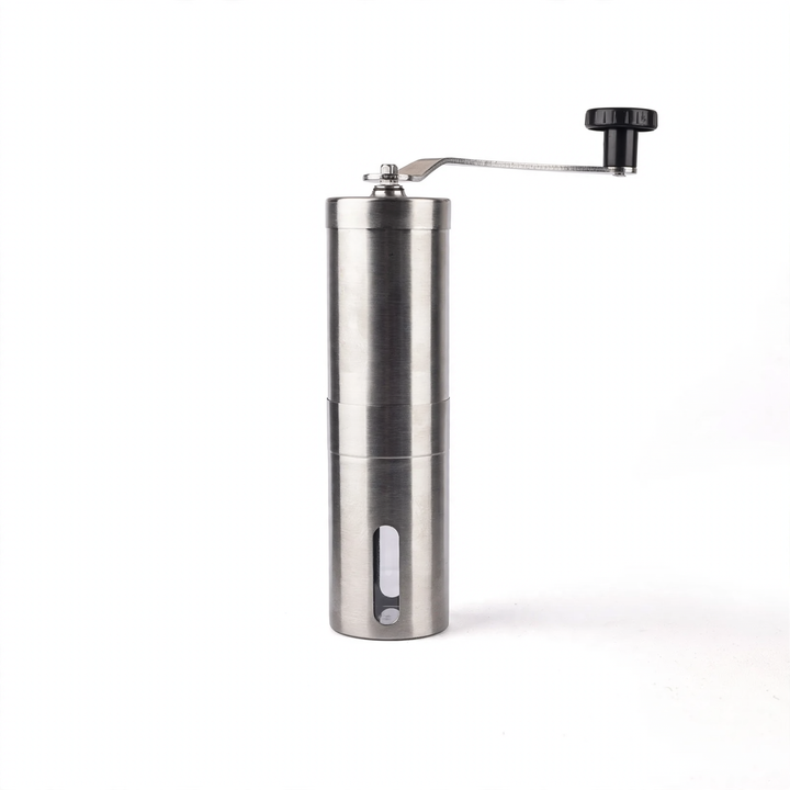 Hand crank coffee mill with ceramic or steel grinding mechanism
