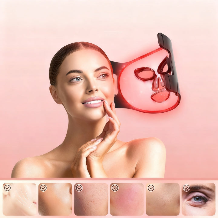 LED beauty mask made of silicone, 1000–1200 mAh