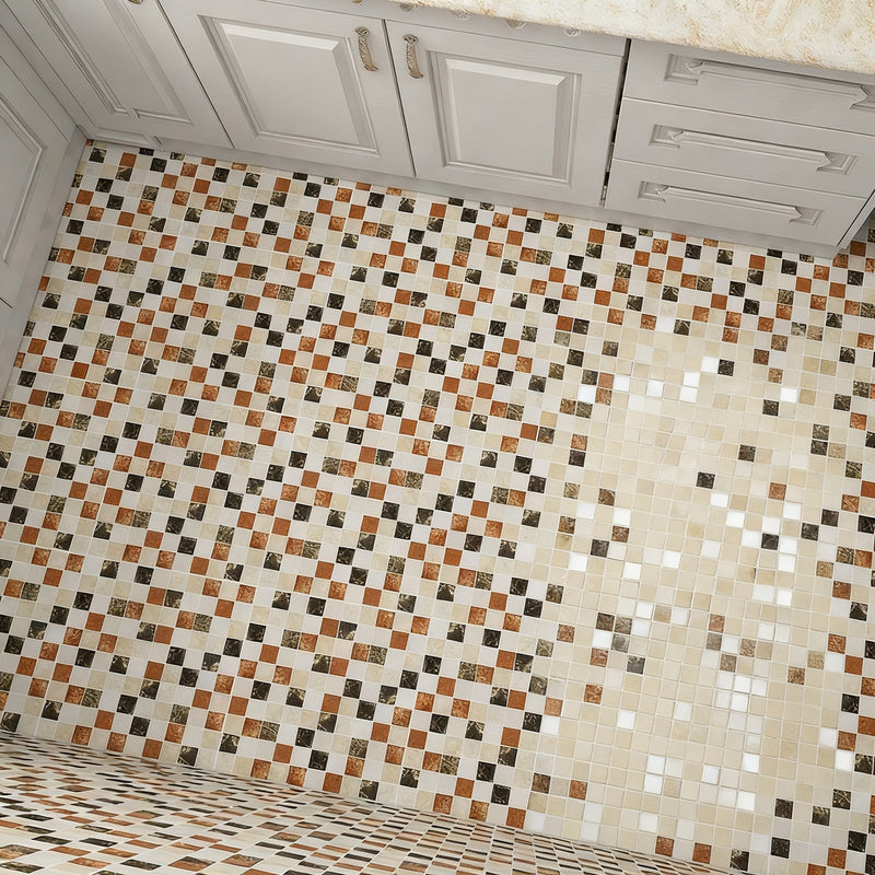 Self-adhesive PVC flooring with tile appearance