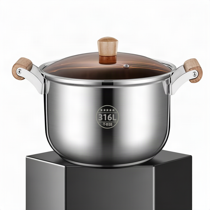 Stainless steel cooking pot 20 cm, 1.1–2 L, model HD190912