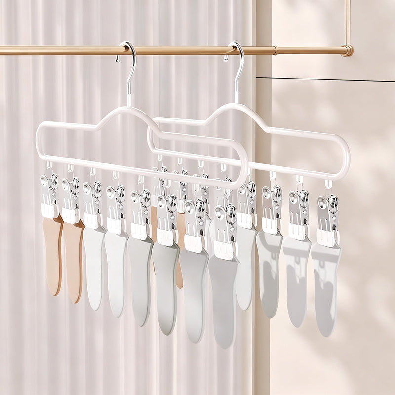 Sock and laundry rack with 8 clips made of iron