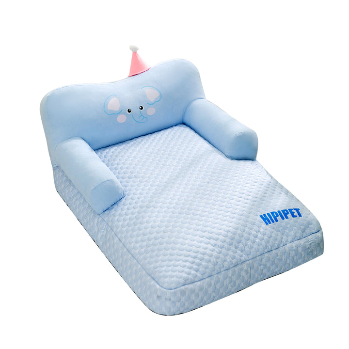 Cooling pet bed with backrest