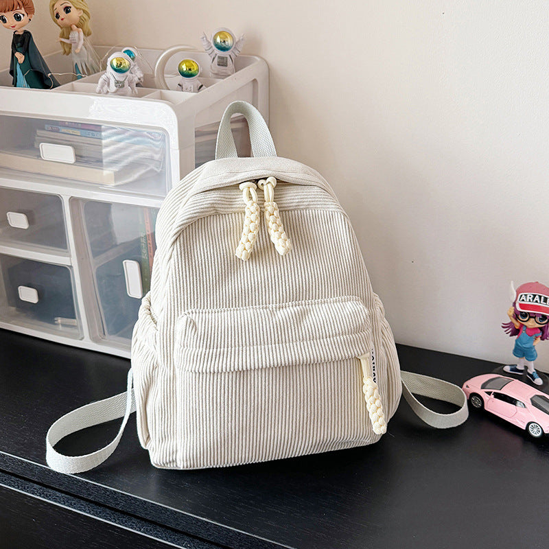 Large PU backpack, light, solid color