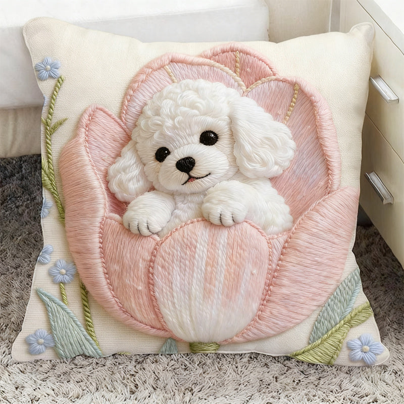 Decorative cushion with flock fabric, 40–45 cm