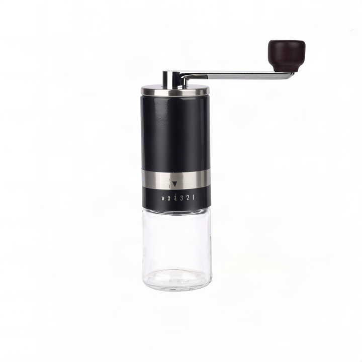 Manual coffee grinder with ceramic grinding mechanism, stainless steel