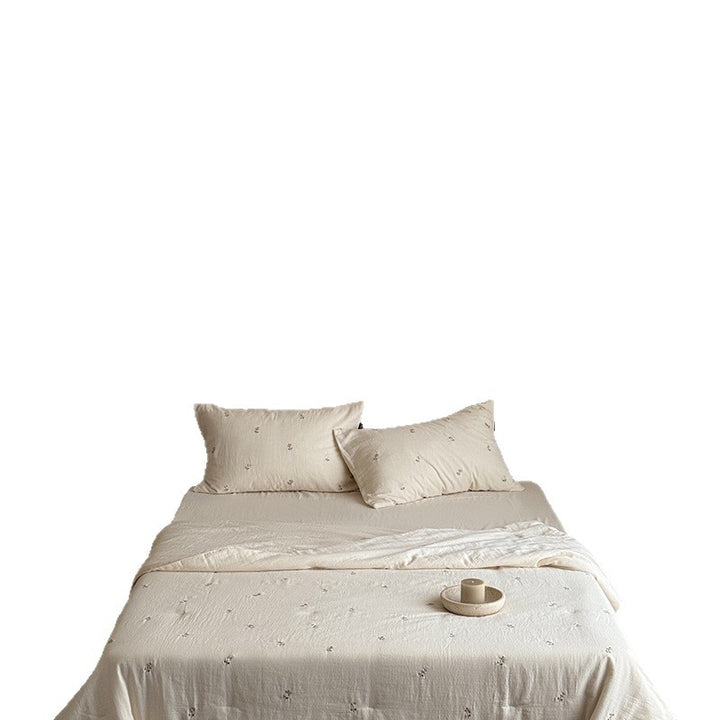 Cotton summer duvet with embroidery, washable