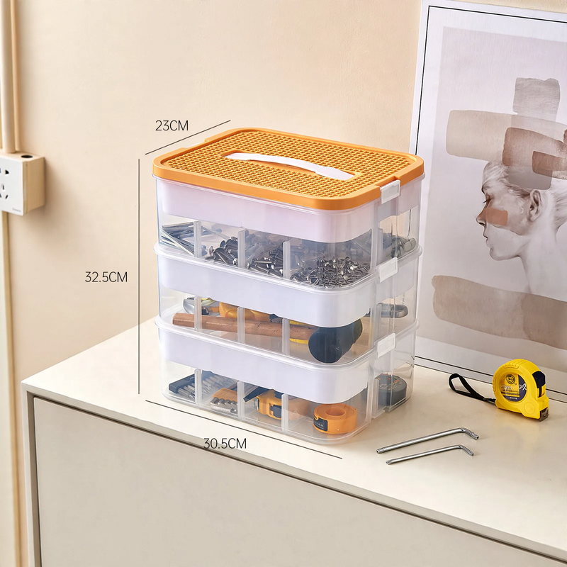 Organizer box with compartments, stainless steel, model yz-3271-2
