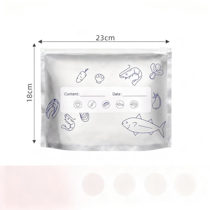 Aluminum freezer bags with zipper