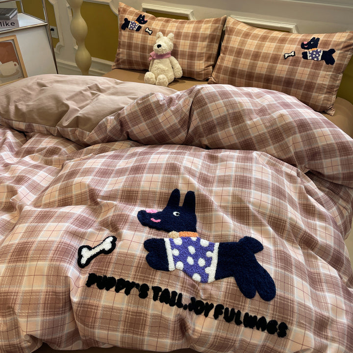 Cartoon bedding set made of cotton, 3-4 pieces