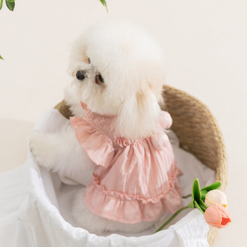 Two-legged dress for pets, pleated design