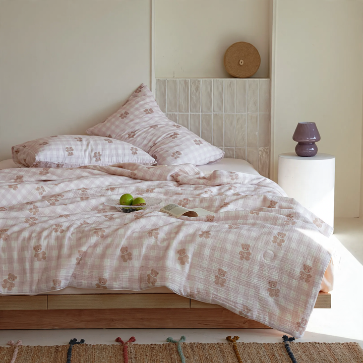 Cotton summer blanket with soy fiber, four pieces