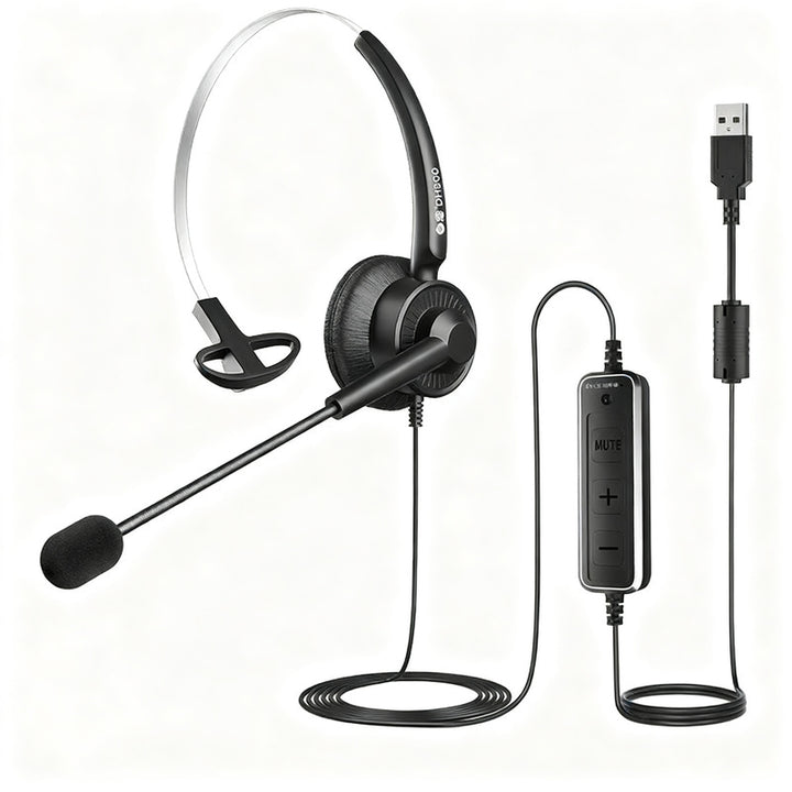 Bai'en DH800 Call Center Agent Telemarketing Outbound Customer Service Headset Computer Mobile Phone Telephone Headset