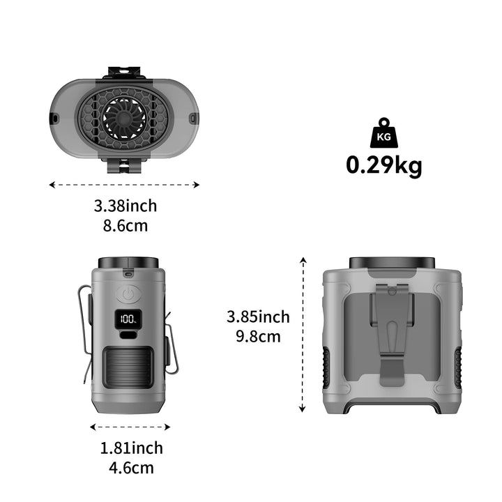 10000mAh Outdoor Portable Waist Fan | Kalsten