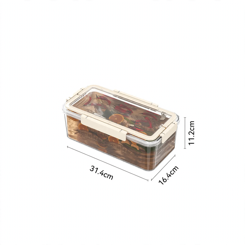 Airtight freshness box made of plastic, rectangular