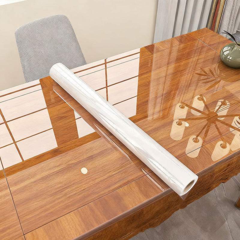 Transparent protective foil for tables and furniture