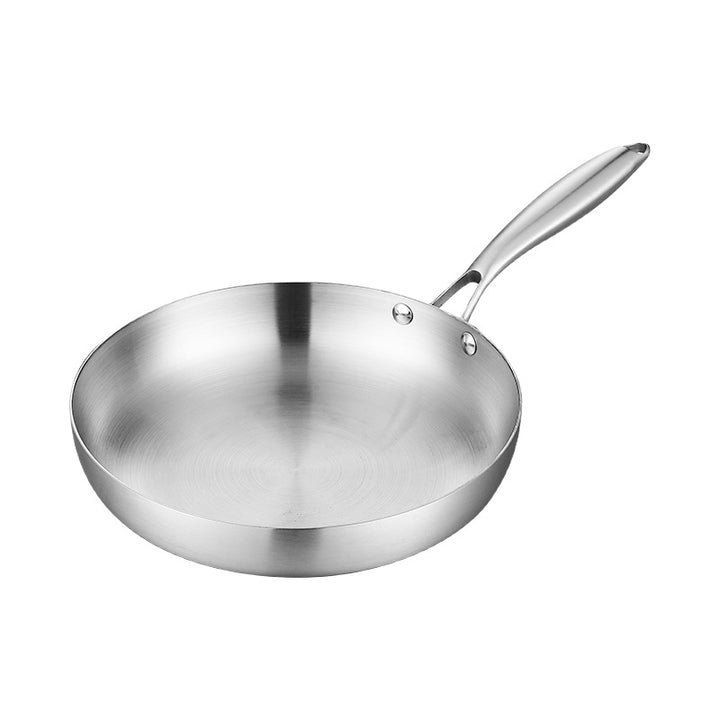 Frying pan stainless steel with glass lid, 3-layer