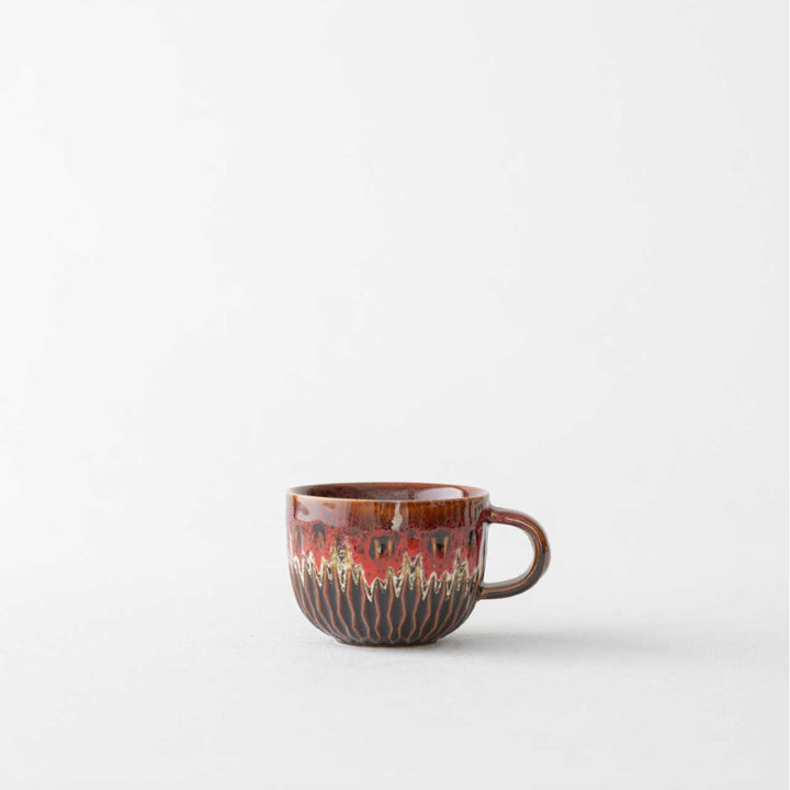 Ceramic coffee mug with oven glaze
