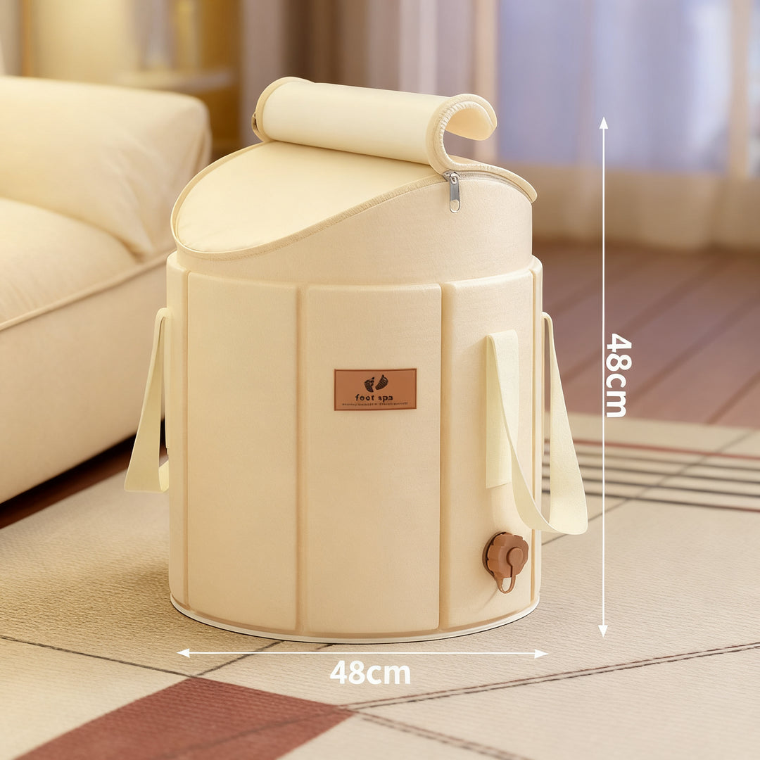 Foldable foot bath with heat retention