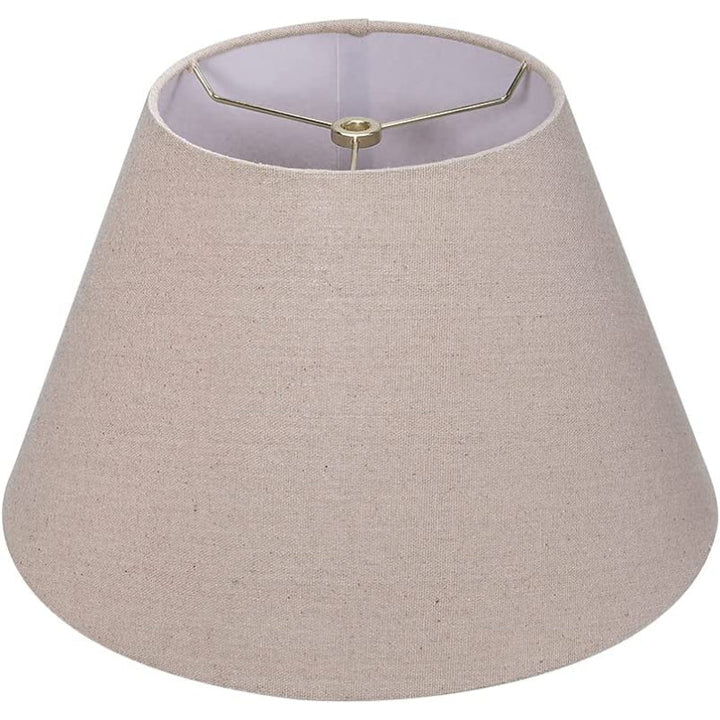 Medium lampshade, barrel fabric lampshade for table lamp and floor lamp, 7x13x7.8 inches, natural ventilated linen, handmade, spider (white) | Kalsten