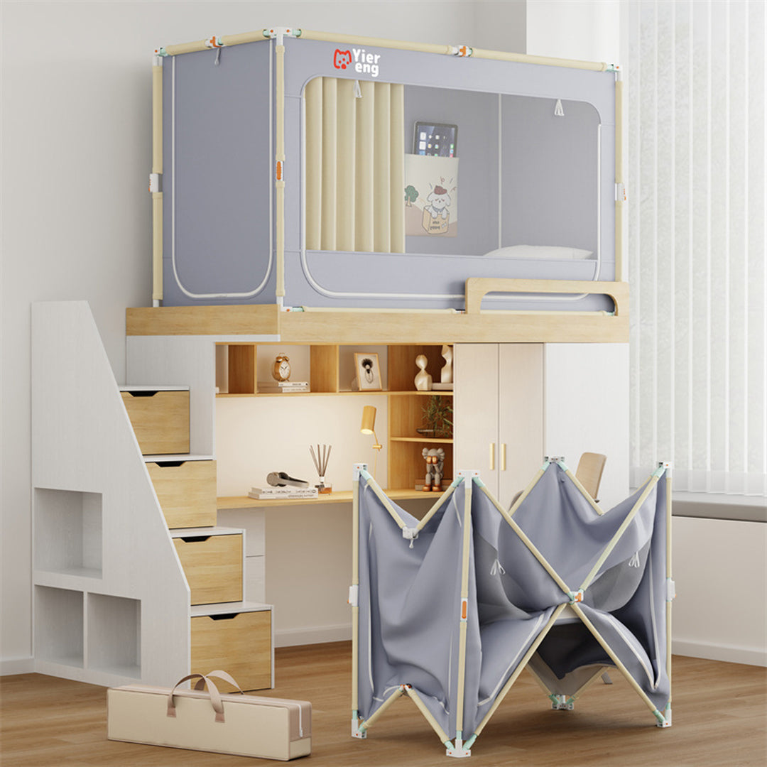 Mosquito net with quick-setup frame, blackout