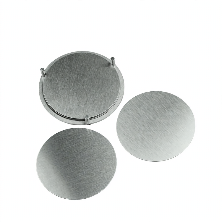 Round coasters made of stainless steel, set of 6
