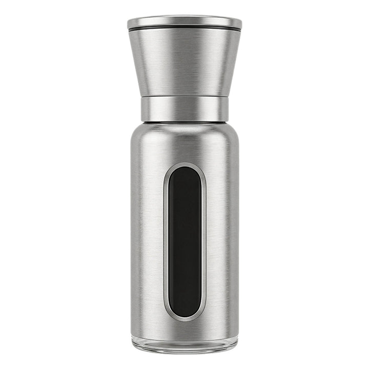 Stainless steel pepper mill with ceramic grinder