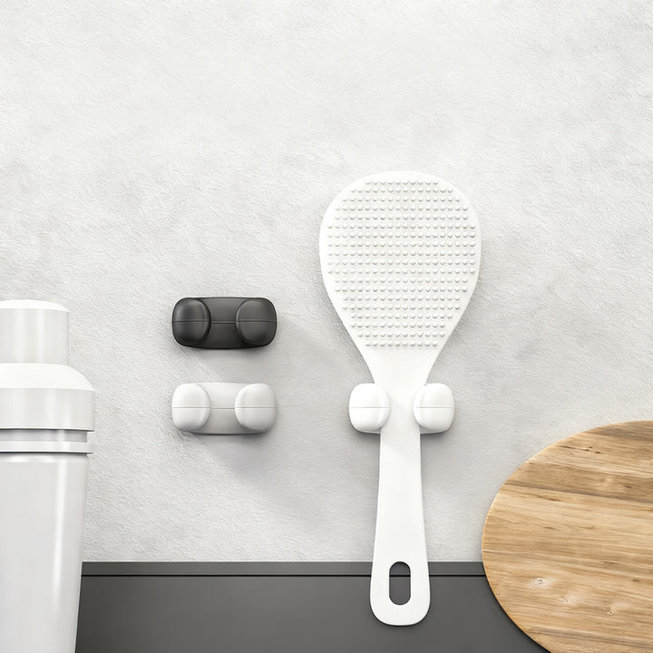 Wall holder for rice spoon, silicone, adhesive