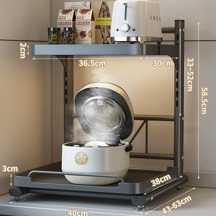Microwave and kitchen appliance shelf, multi-tiered