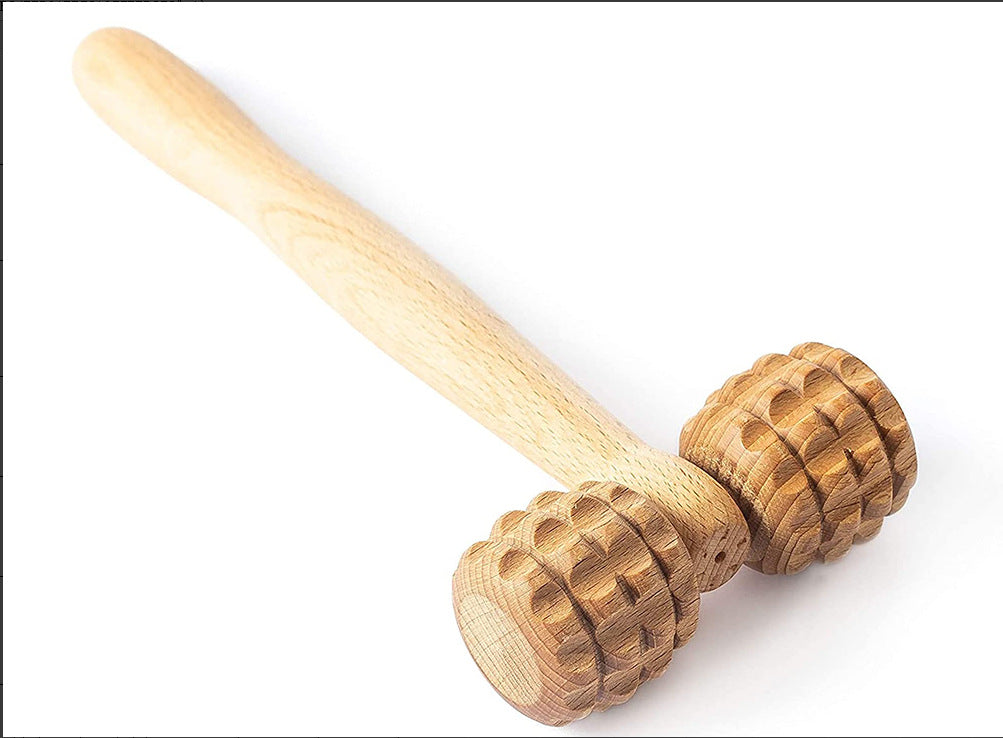 ALPENHAUCH - Foot massage roller made of real wood with acupressure mat