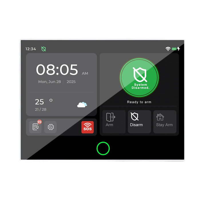 Alarm system with 7-inch touch screen, WiFi+4G