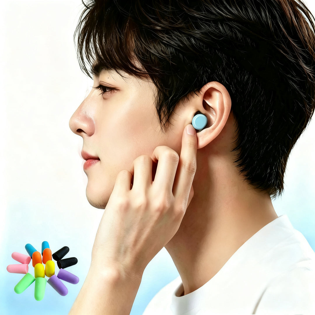 Foam ear plugs, spherical shape, 25×12 mm