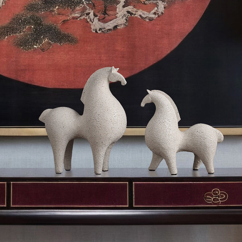 Abstract horse figure made of resin, modern style