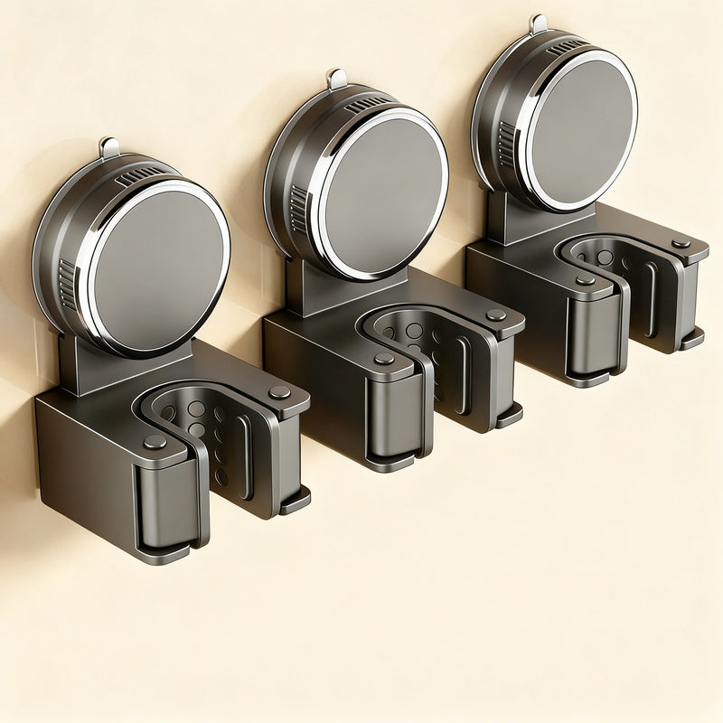 Suction cup holder for brooms and cloths, ABS