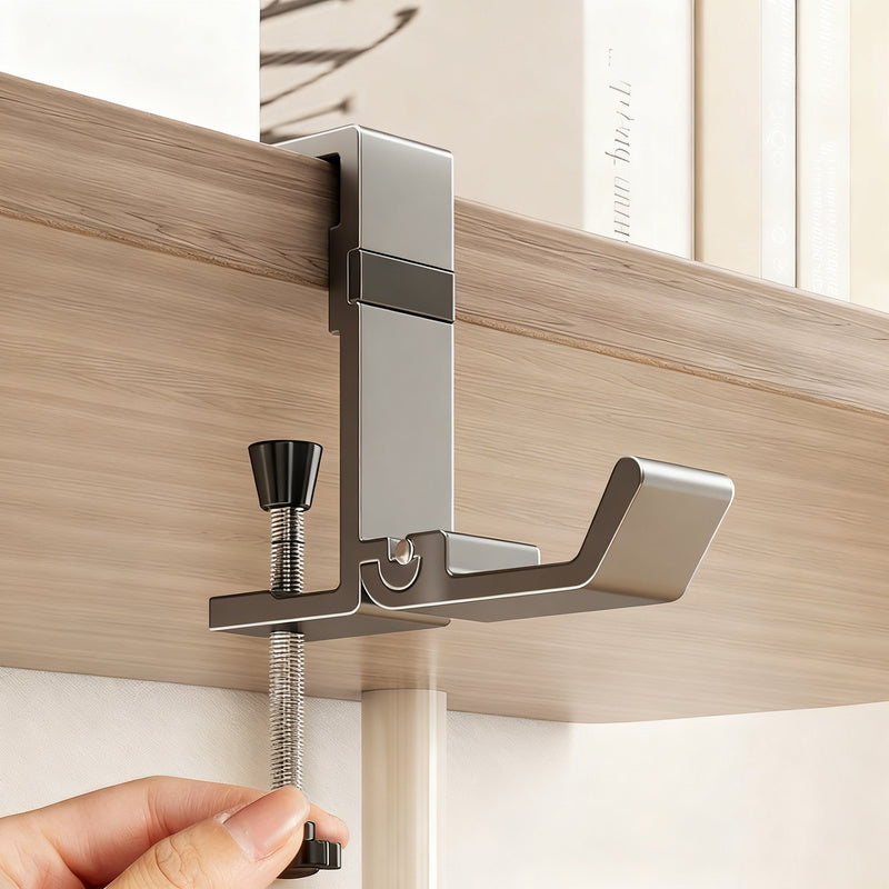 Adjustable table backpack hook made of aluminum