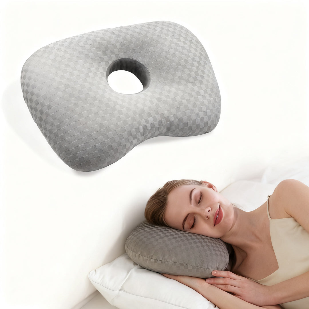 Ear pillow for side sleepers